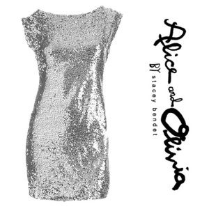 Gorgeous Alice + Olivia Metallic Sequin Dress